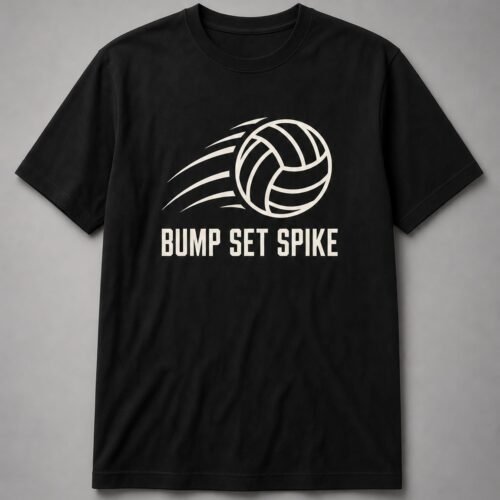 Bump Set Spike Volleyball Unisex T-Shirt - Black